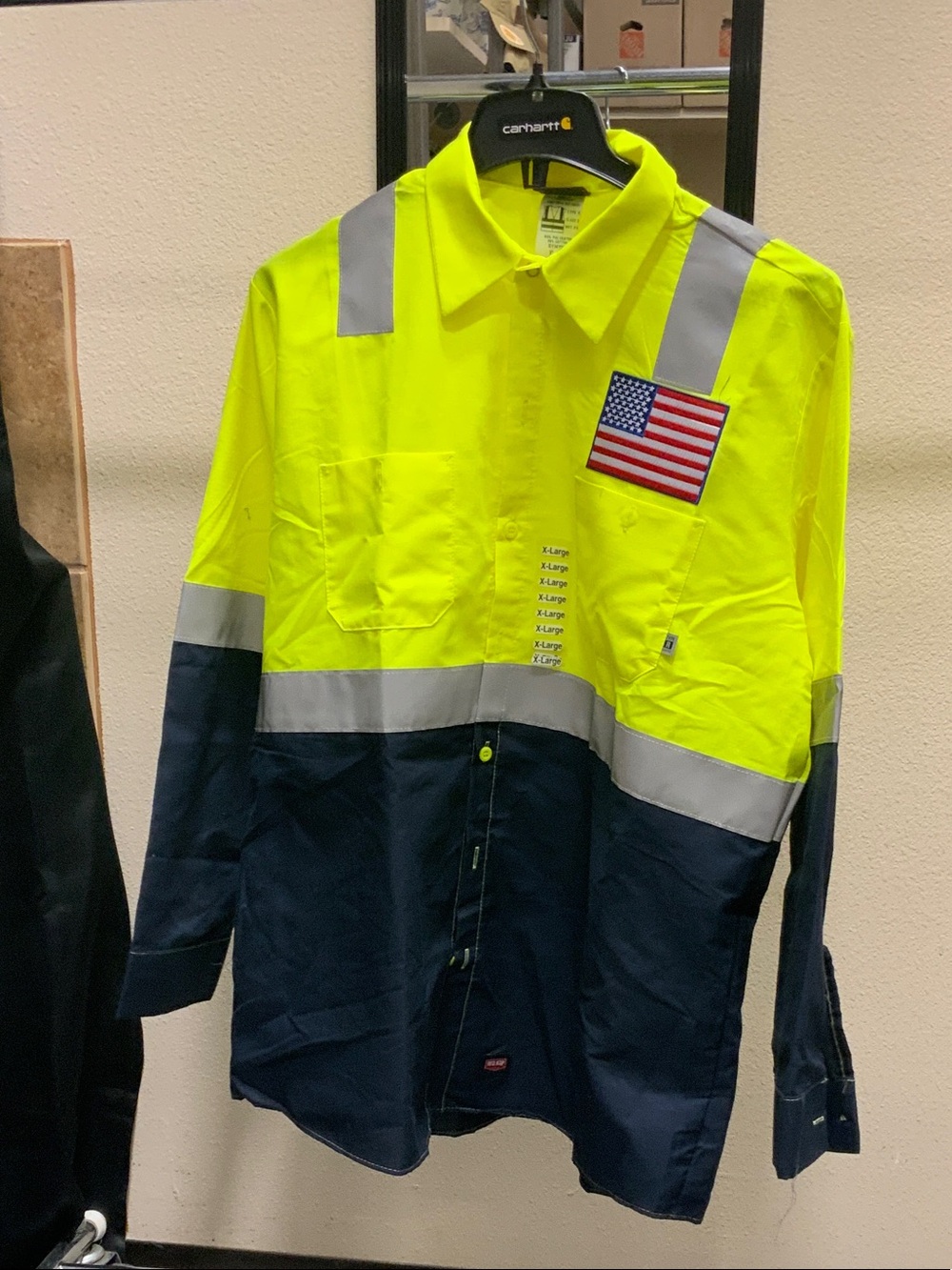 Redkap Hi-Vis Yellow and Navy Two-Tone Safety Button-Down Shirt